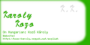 karoly kozo business card