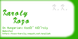 karoly kozo business card